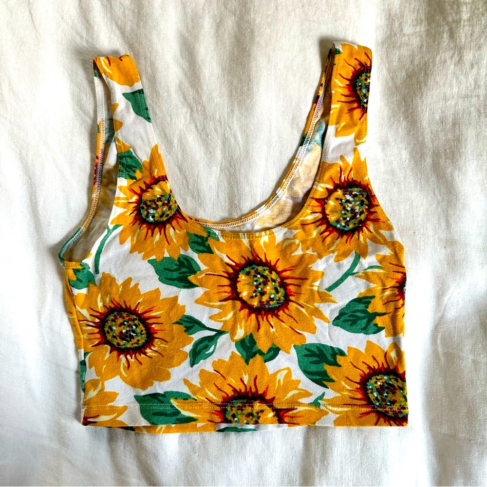 American Apparel Sunflower Stretch Cropped Tank Top